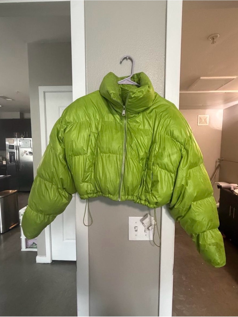 lime puffer jacket